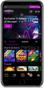 Versión móvil de JackpotCity Casino